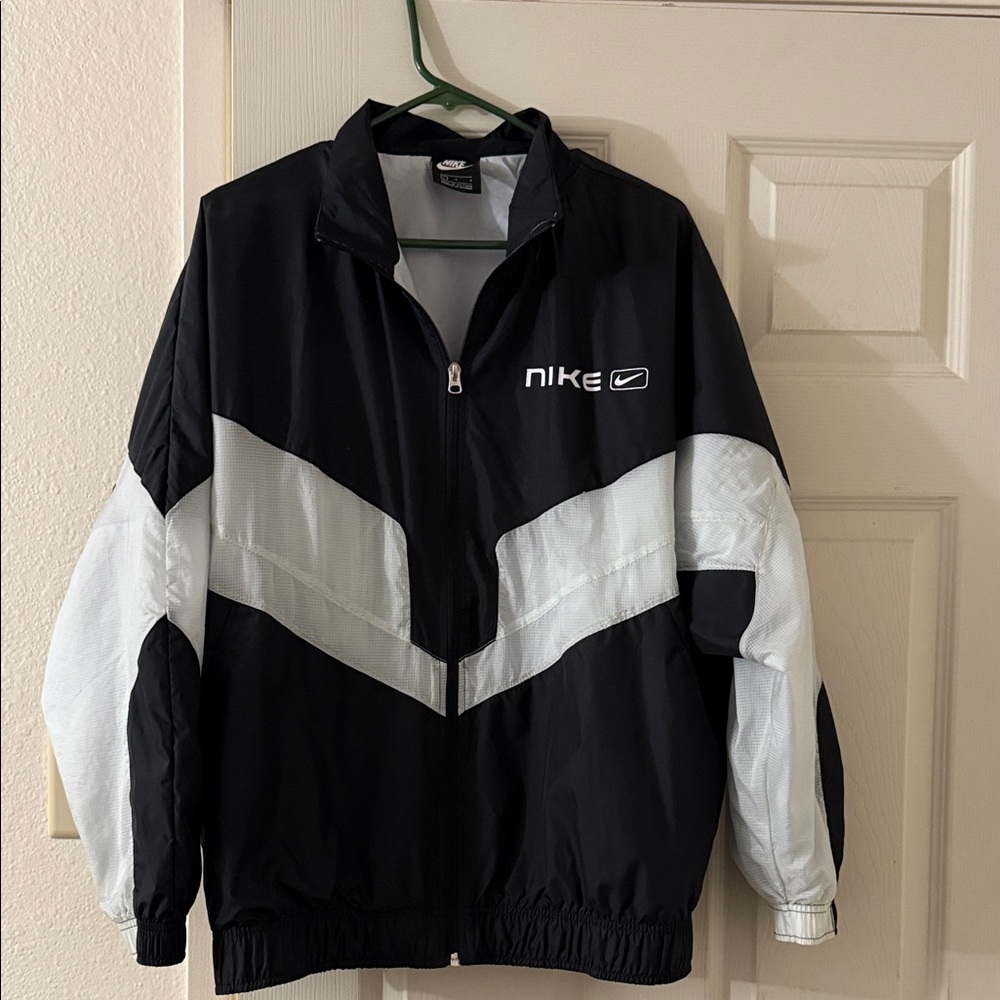 Nike Black and White Zip-Up Jacket